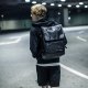 Pure black low schoolbag female leather Backpack