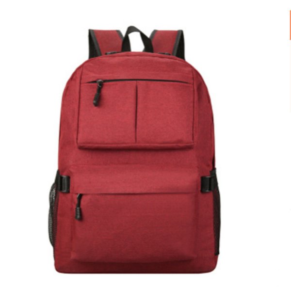 Usb Charging Backpack For Couples Large Capacity Solid Color Backpack Student Schoolbag