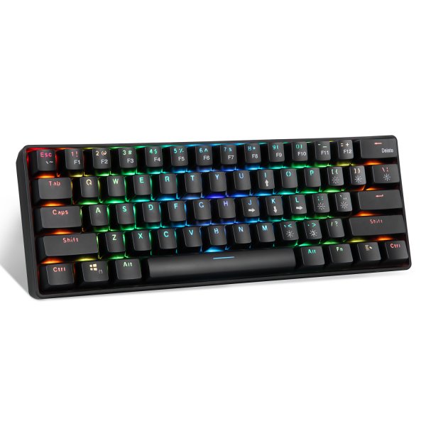 Upgraded New Rgb Wireless 2.4G Dual-Mode 61-Key Mechanical Keyboard